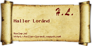 Haller Loránd névjegykártya