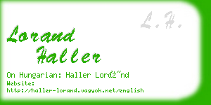 lorand haller business card